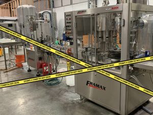 Brewery Bottling Line Caution Tape